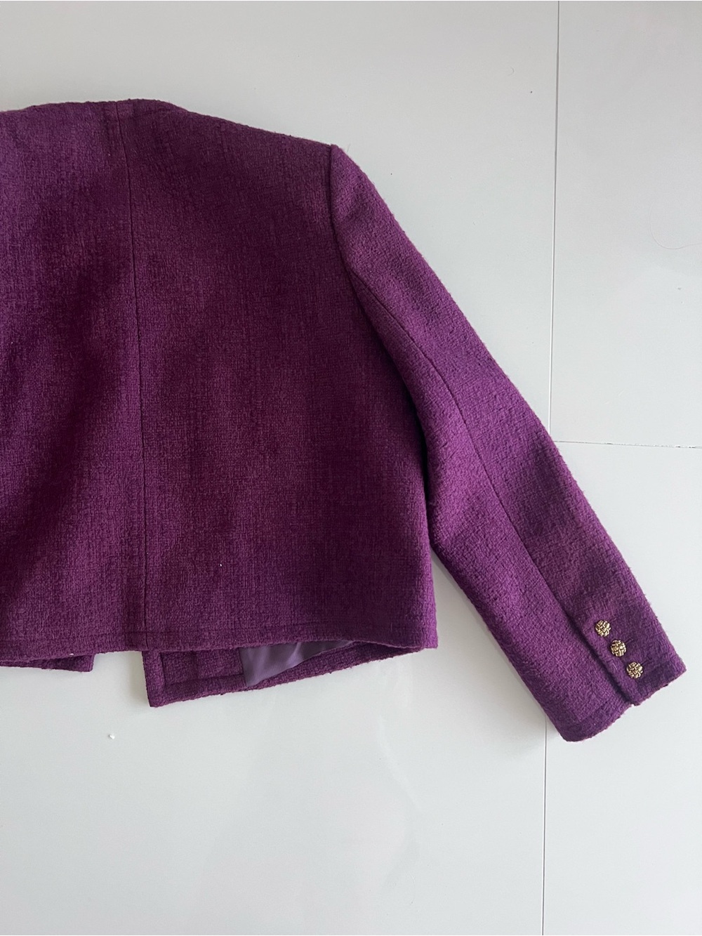 ba&sh Plum Textured Collarless Boxy Blazer size Medium new with tags - Picture 14 of 16